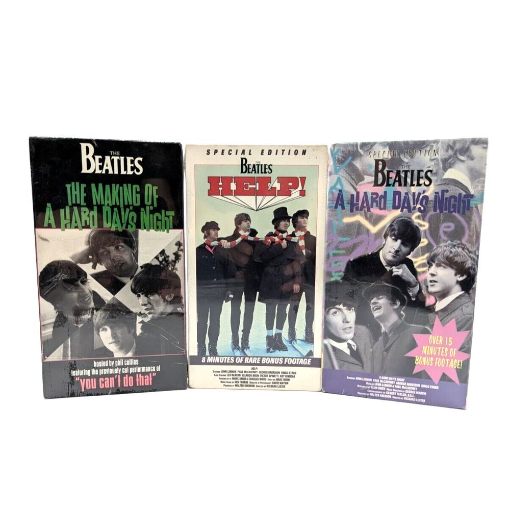 The‎ Beatles Collection Set Of 3 VHS 1 Sealed MPI Home Video Apple Label